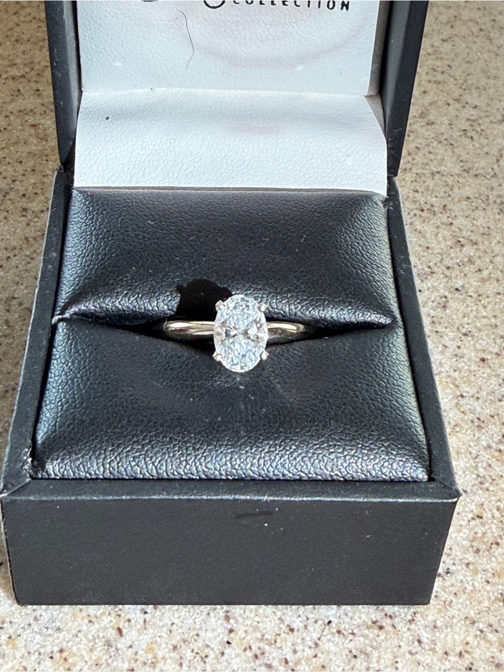 1 CT Lab Grown Oval Diamond Solitaire Ring 14K White Gold Size 8